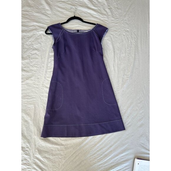 Rebecca Taylor Womens Purple Dress 4 sleeveless aline rayon pockets zipper - Picture 1 of 7